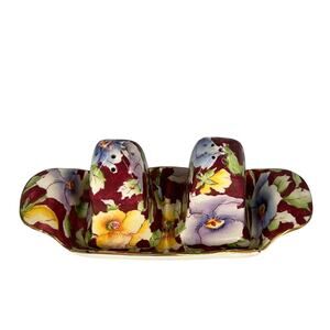 Collectible Royal Winton Chintz June Festival Salt & Pepper Shakers With Tray